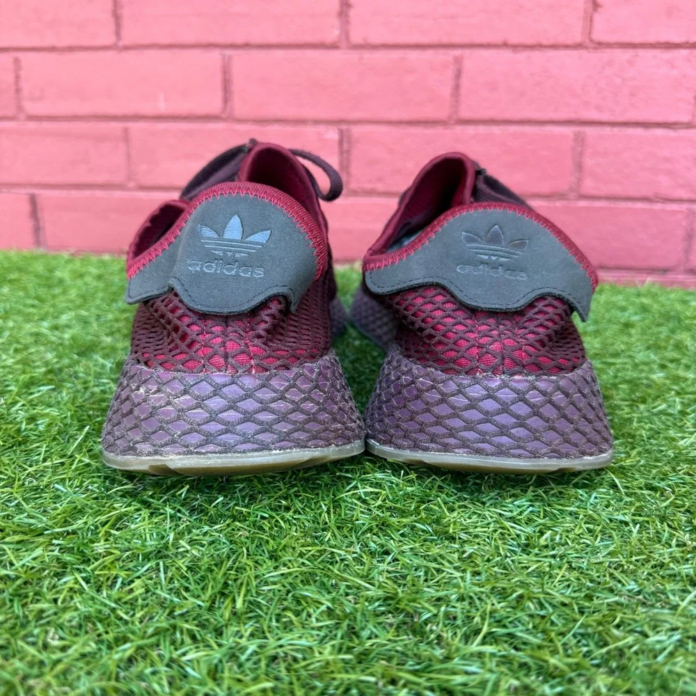 Adidas‎ Deerupt Runner Men Burgundy Mesh Athletic Lace Up Sneakers Size 14